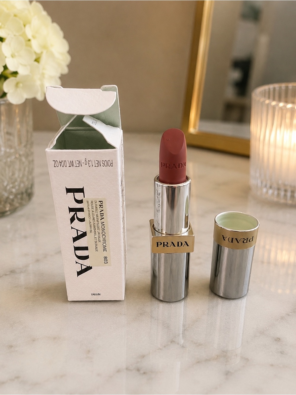 Prada Monochrome Soft Matte Mini Lipstick – Shade B03